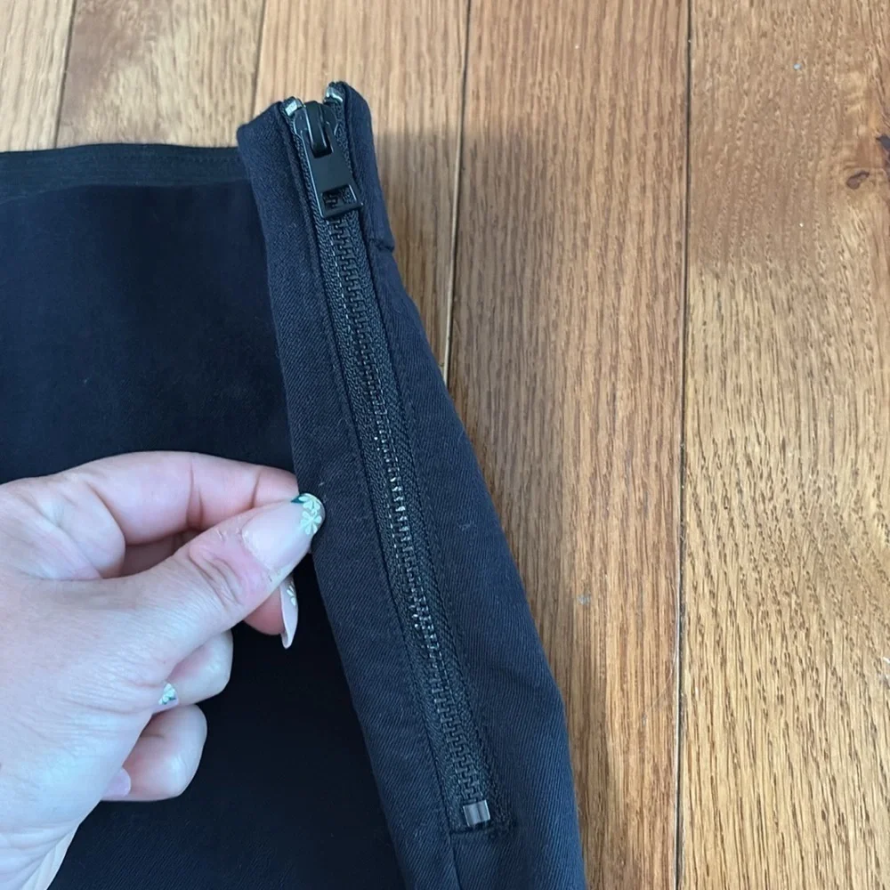 Everlane Black High Rise Slim Ankle Pants Side Zip Career Size 6